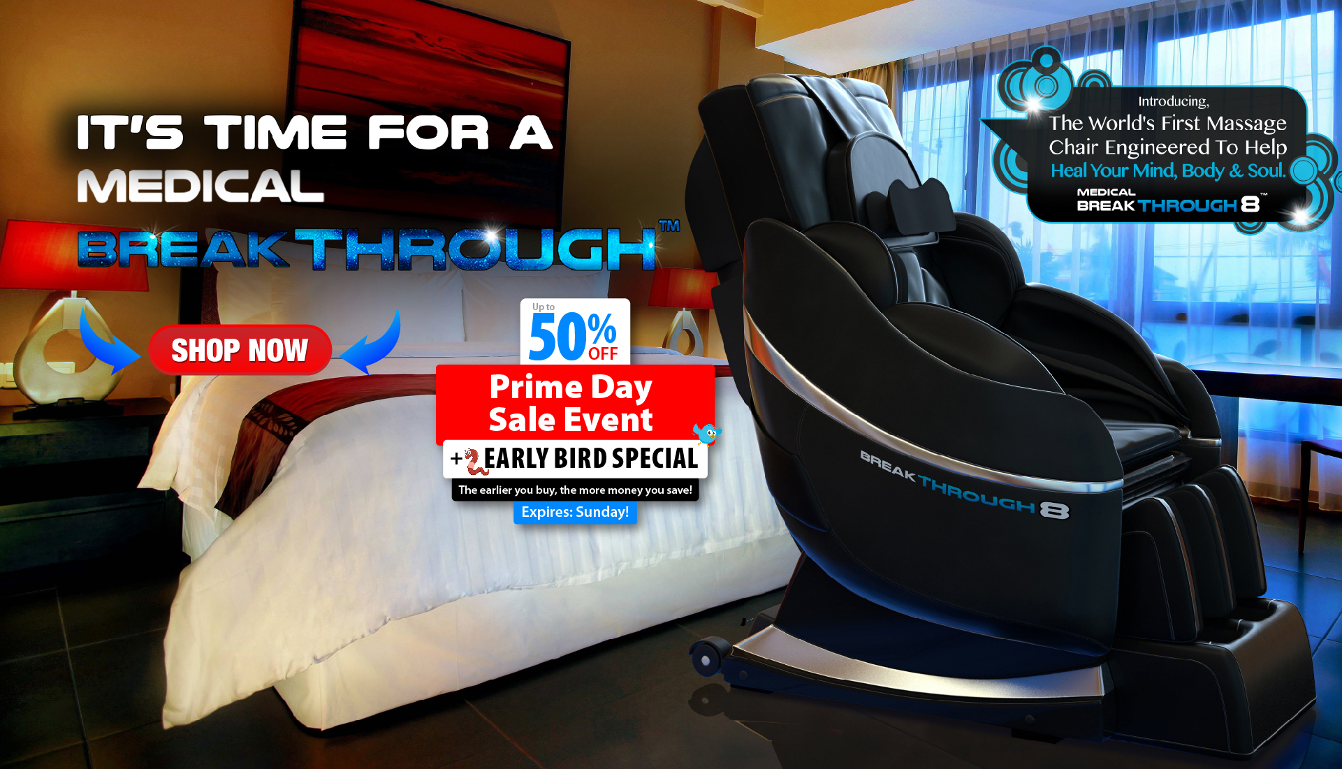 Medical breakthrough massage chair showroom